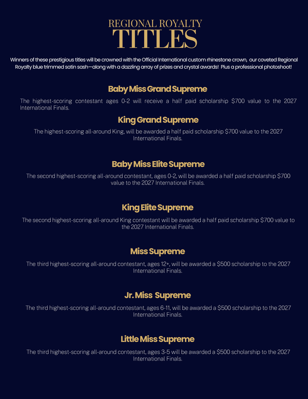 2027 Coast to Coast Regional Pageant Registration