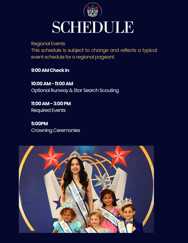 2027 Coast to Coast Regional Pageant Registration