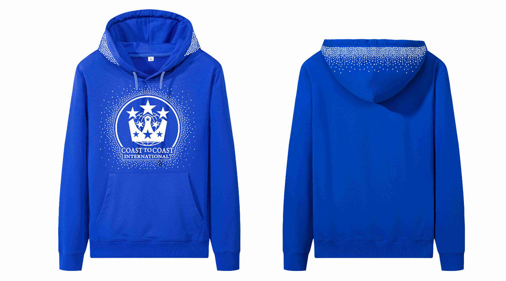 ✨ Coast to Coast Blue Rhinestone Hoodie– Preorder